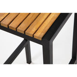 Bolero Black Steel & Acacia Wood Bar Stools (Pack of 2) JD Catering Equipment Solutions Ltd