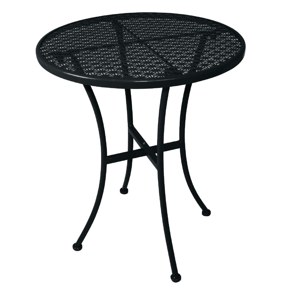 Bolero Black Steel Patterned Round Bistro Table Black 600mm JD Catering Equipment Solutions Ltd