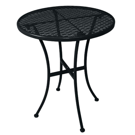 Bolero Black Steel Patterned Round Bistro Table Black 600mm JD Catering Equipment Solutions Ltd