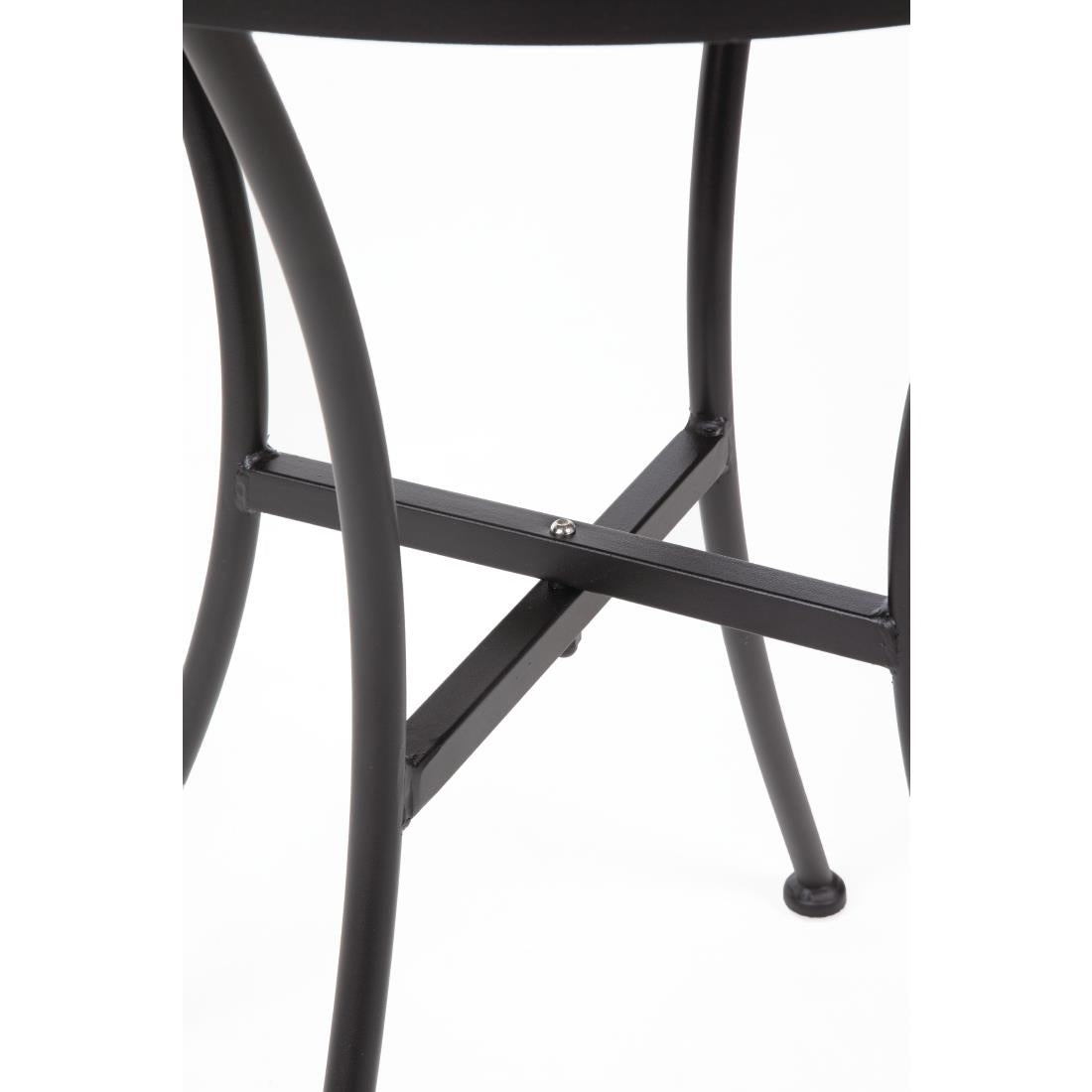 Bolero Black Steel Patterned Round Bistro Table Black 600mm JD Catering Equipment Solutions Ltd