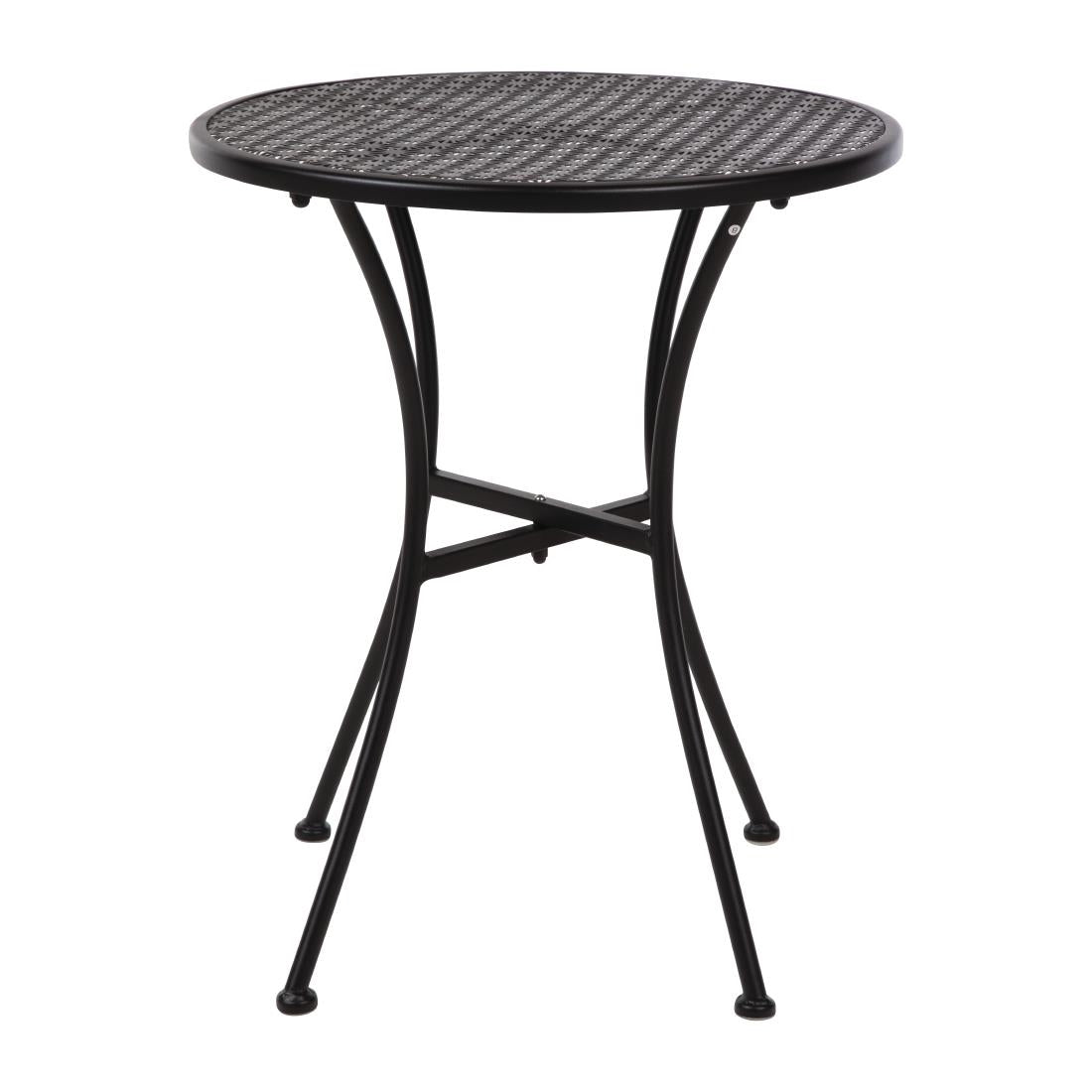 Bolero Black Steel Patterned Round Bistro Table Black 600mm JD Catering Equipment Solutions Ltd