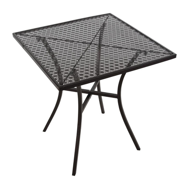 Bolero Black Steel Patterned Square Bistro Table 700mm JD Catering Equipment Solutions Ltd