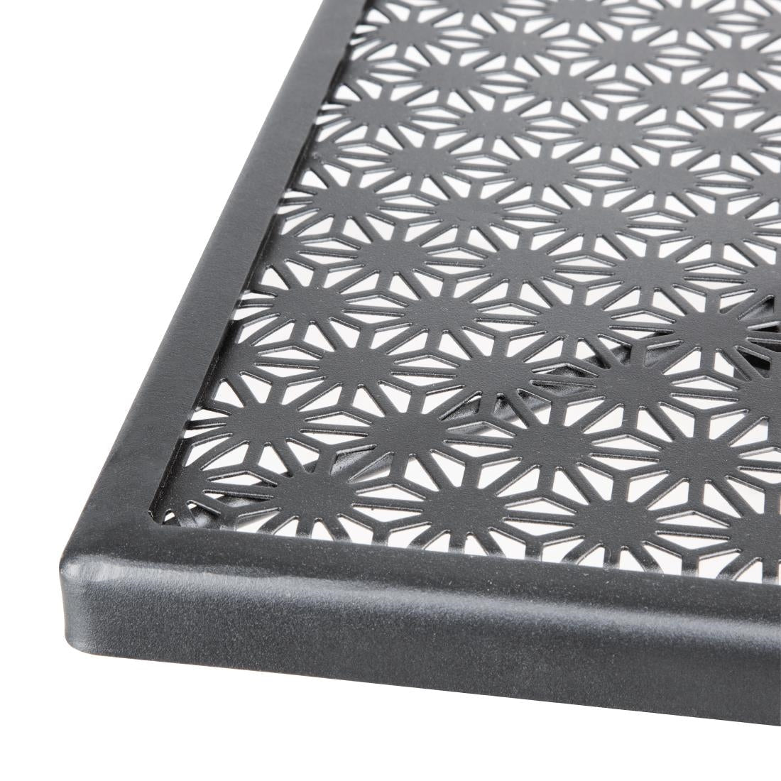 Bolero Black Steel Patterned Square Bistro Table 700mm JD Catering Equipment Solutions Ltd