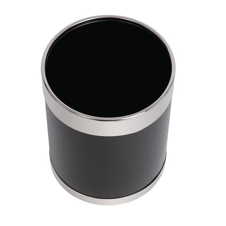 Bolero Black Waste Paper Bin with Silver Rim JD Catering Equipment Solutions Ltd