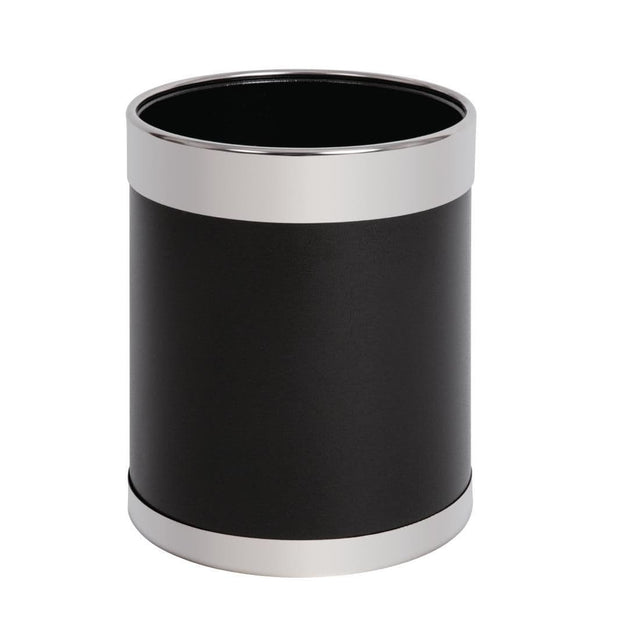 Bolero Black Waste Paper Bin with Silver Rim JD Catering Equipment Solutions Ltd