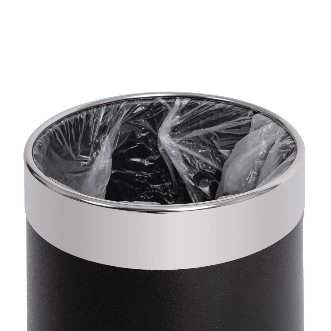 Bolero Black Waste Paper Bin with Silver Rim JD Catering Equipment Solutions Ltd