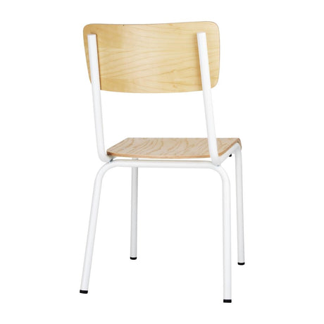 Bolero Cantina Side Chairs with Wooden Seat Pad and Backrest (Pack of 4) JD Catering Equipment Solutions Ltd