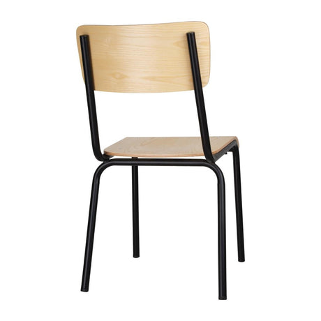 Bolero Cantina Side Chairs with Wooden Seat Pad and Backrest (Pack of 4) JD Catering Equipment Solutions Ltd