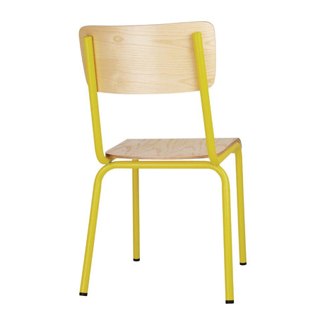 Bolero Cantina Side Chairs with Wooden Seat Pad and Backrest (Pack of 4) JD Catering Equipment Solutions Ltd