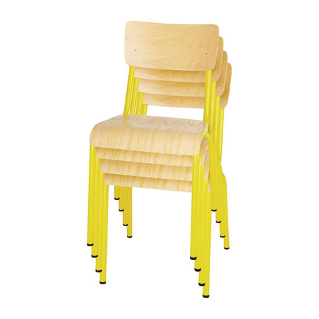 Bolero Cantina Side Chairs with Wooden Seat Pad and Backrest (Pack of 4) JD Catering Equipment Solutions Ltd