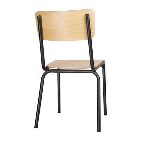 Bolero Cantina Side Chairs with Wooden Seat Pad and Backrest (Pack of 4) JD Catering Equipment Solutions Ltd