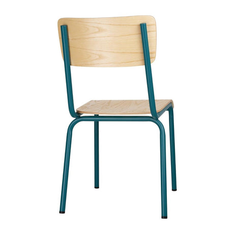 Bolero Cantina Side Chairs with Wooden Seat Pad and Backrest (Pack of 4) JD Catering Equipment Solutions Ltd