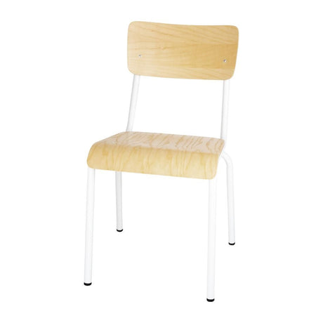 Bolero Cantina Side Chairs with Wooden Seat Pad and Backrest (Pack of 4) JD Catering Equipment Solutions Ltd