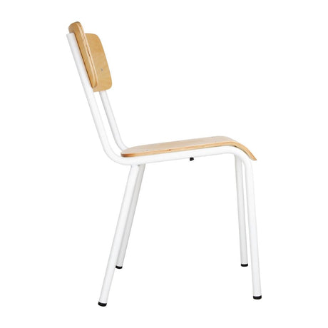 Bolero Cantina Side Chairs with Wooden Seat Pad and Backrest (Pack of 4) JD Catering Equipment Solutions Ltd