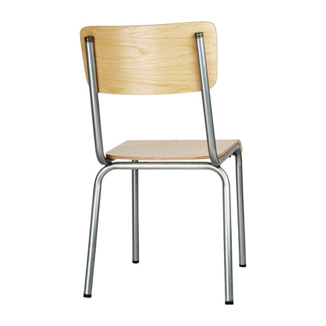 Bolero Cantina Side Chairs with Wooden Seat Pad and Backrest (Pack of 4) JD Catering Equipment Solutions Ltd