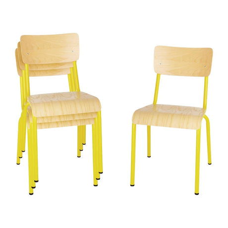 Bolero Cantina Side Chairs with Wooden Seat Pad and Backrest (Pack of 4) JD Catering Equipment Solutions Ltd