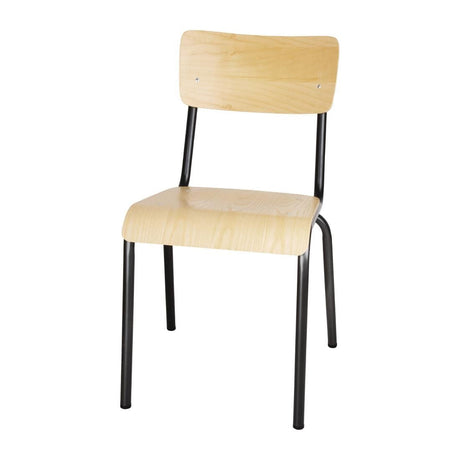 Bolero Cantina Side Chairs with Wooden Seat Pad and Backrest (Pack of 4) JD Catering Equipment Solutions Ltd