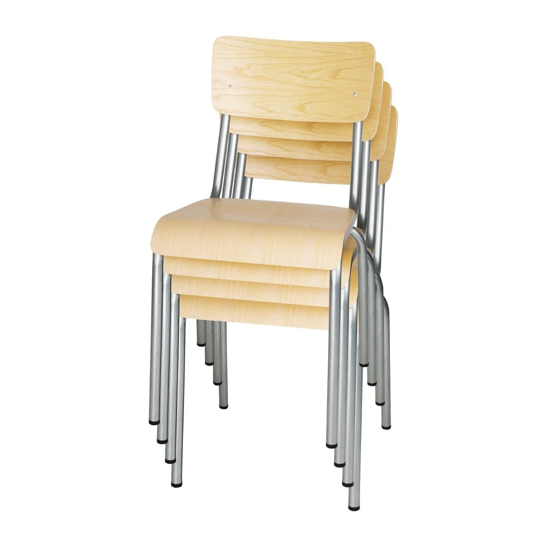 Bolero Cantina Side Chairs with Wooden Seat Pad and Backrest (Pack of 4) JD Catering Equipment Solutions Ltd