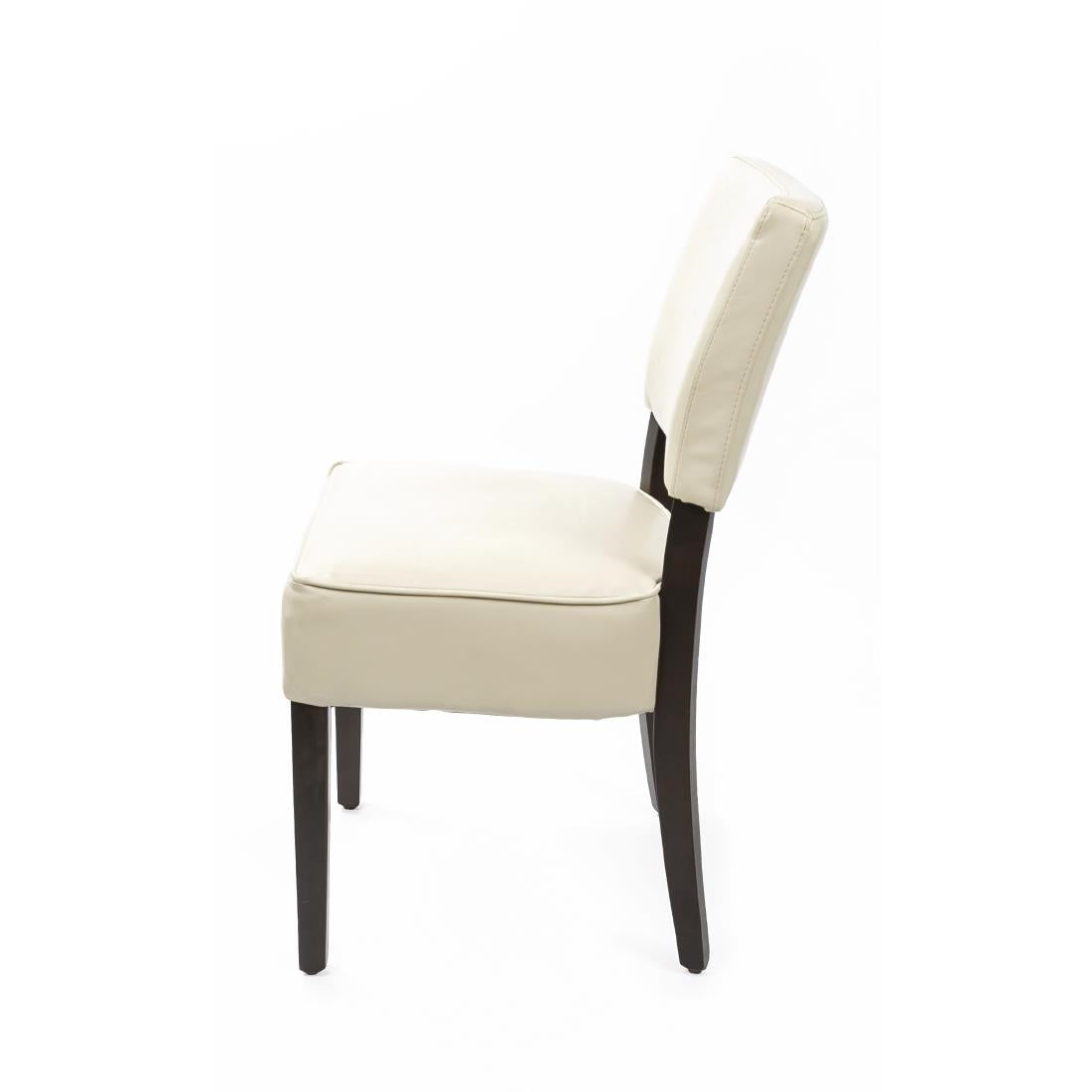 Bolero Chunky Faux Leather Chairs Cream (Pack of 2) JD Catering Equipment Solutions Ltd