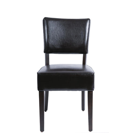 Bolero Chunky Faux Leather Chairs Dark Brown (Pack of 2) JD Catering Equipment Solutions Ltd