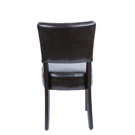 Bolero Chunky Faux Leather Chairs Dark Brown (Pack of 2) JD Catering Equipment Solutions Ltd