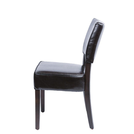 Bolero Chunky Faux Leather Chairs Dark Brown (Pack of 2) JD Catering Equipment Solutions Ltd