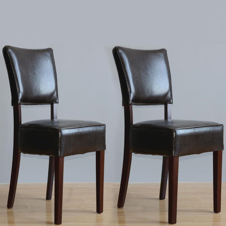 Bolero Chunky Faux Leather Chairs Dark Brown (Pack of 2) JD Catering Equipment Solutions Ltd