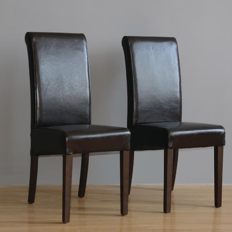 Bolero Curved Back Leather Chairs Dark Brown (Pack of 2) JD Catering Equipment Solutions Ltd