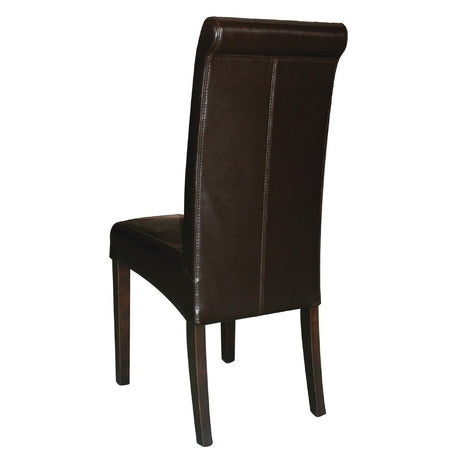 Bolero Curved Back Leather Chairs Dark Brown (Pack of 2) JD Catering Equipment Solutions Ltd