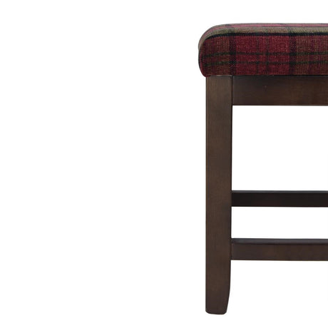 Bolero Dale Low Stools Claret Tartan (Pack of 2) JD Catering Equipment Solutions Ltd