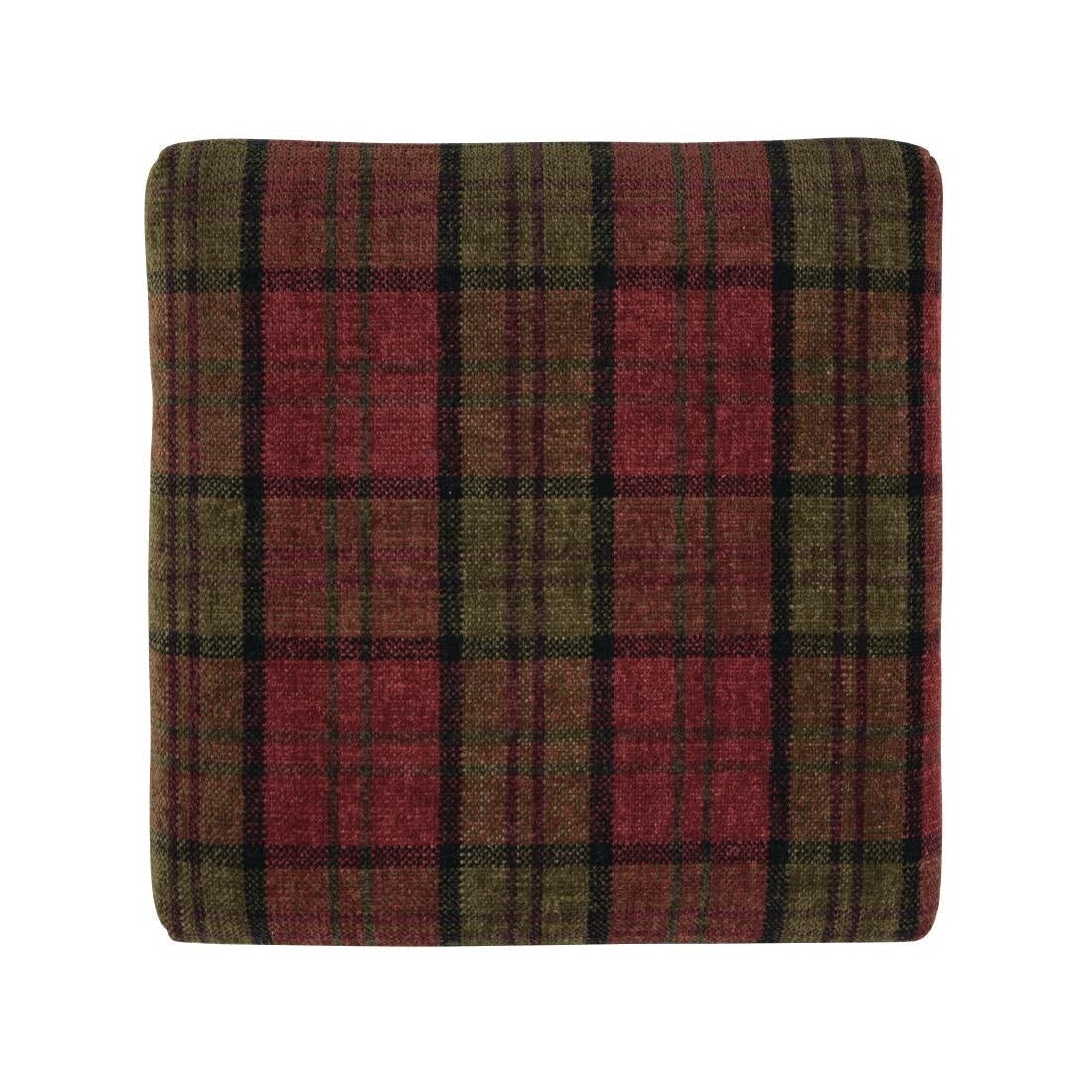 Bolero Dale Low Stools Claret Tartan (Pack of 2) JD Catering Equipment Solutions Ltd