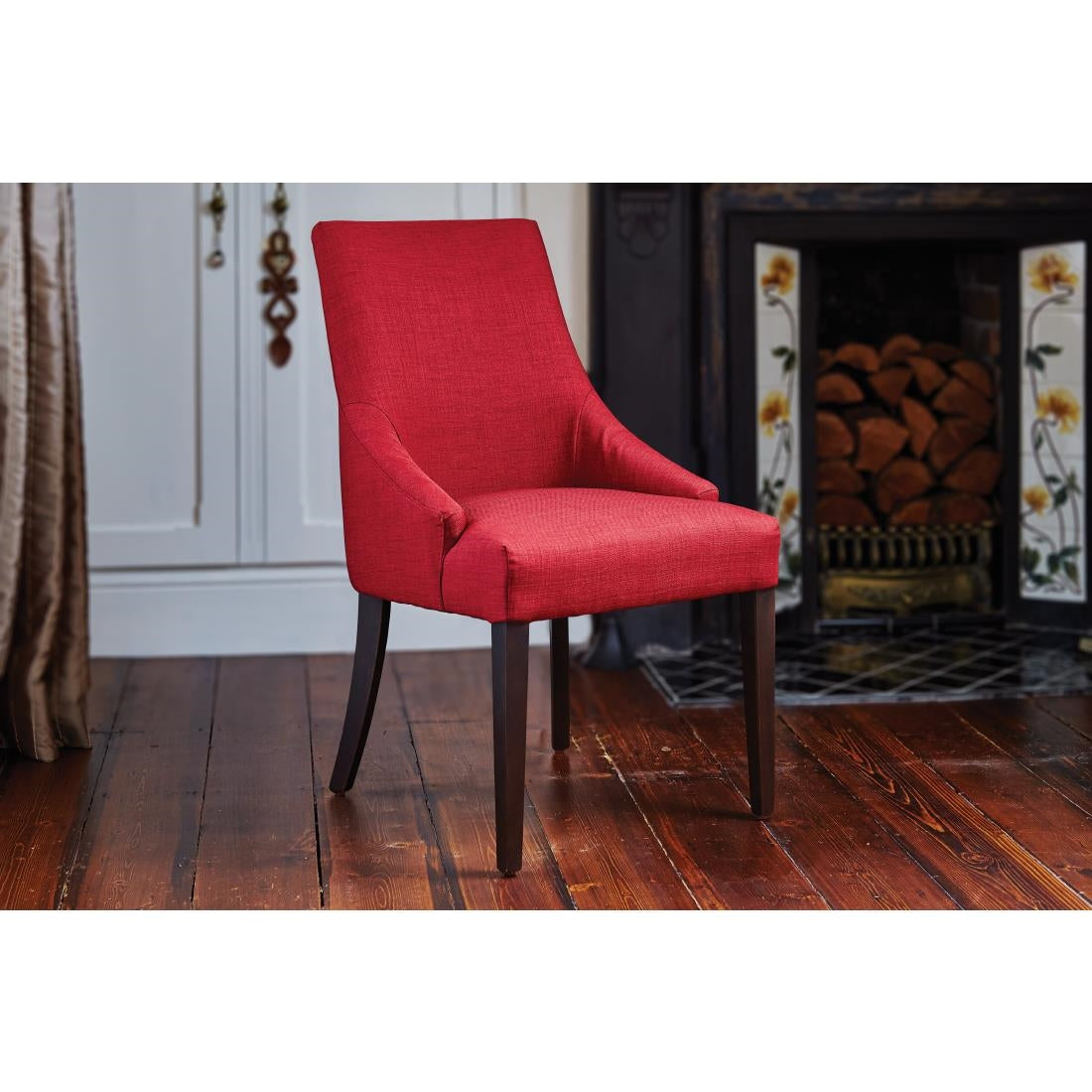 Bolero Dark Red Finesse Dining Chairs (Pack of 2) JD Catering Equipment Solutions Ltd
