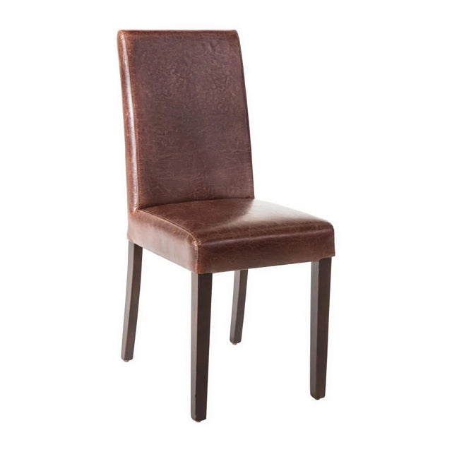 Bolero Faux Leather Dining Chair Antique Brown (Pack of 2) JD Catering Equipment Solutions Ltd