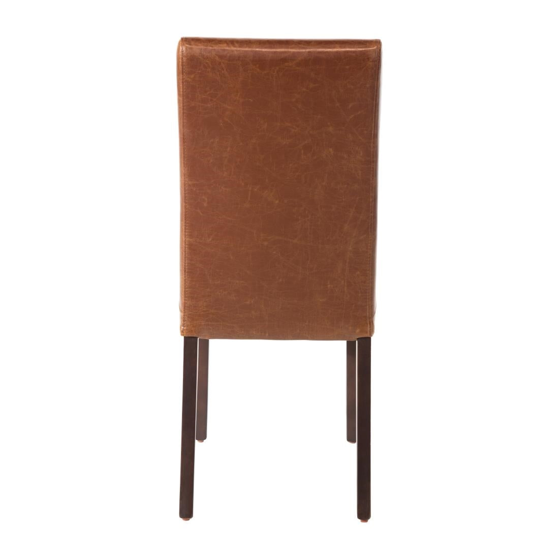 Bolero Faux Leather Dining Chair Antique Tan (Pack of 2) JD Catering Equipment Solutions Ltd