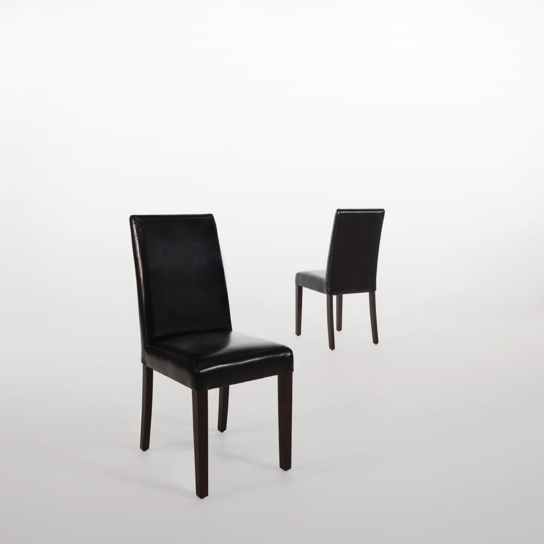 Bolero Faux Leather Dining Chair Black (Box 2) JD Catering Equipment Solutions Ltd