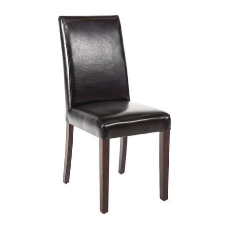 Bolero Faux Leather Dining Chair Black (Box 2) JD Catering Equipment Solutions Ltd