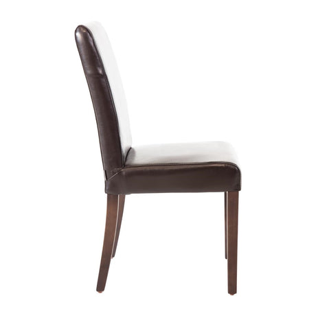 Bolero Faux Leather Dining Chair Dark Brown (Box 2) JD Catering Equipment Solutions Ltd