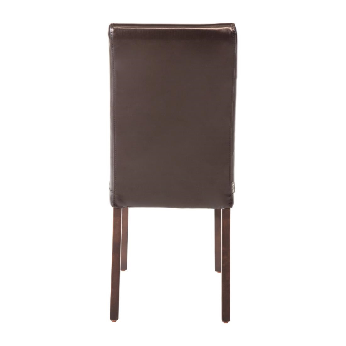 Bolero Faux Leather Dining Chair Dark Brown (Box 2) JD Catering Equipment Solutions Ltd