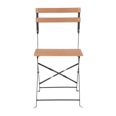 Bolero Faux Wood Bistro Chair (Pack 2) JD Catering Equipment Solutions Ltd