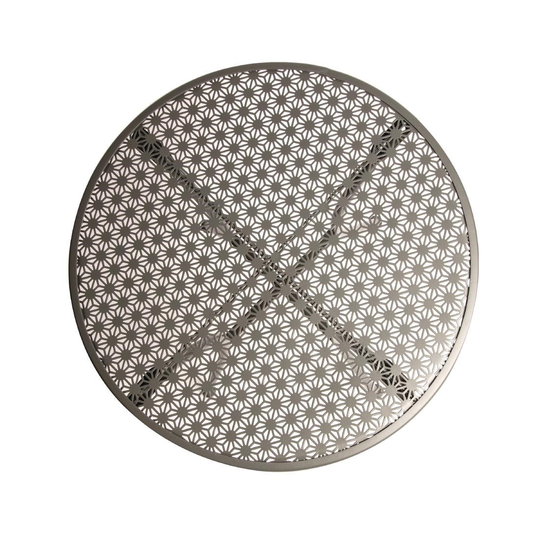 Bolero Grey Steel Patterned Round Bistro Table Grey 600mm JD Catering Equipment Solutions Ltd