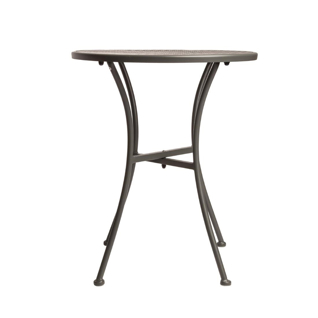 Bolero Grey Steel Patterned Round Bistro Table Grey 600mm JD Catering Equipment Solutions Ltd