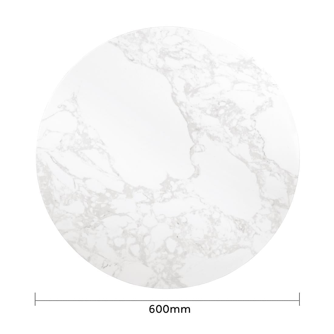 Bolero Marble Table Top White 600mm JD Catering Equipment Solutions Ltd