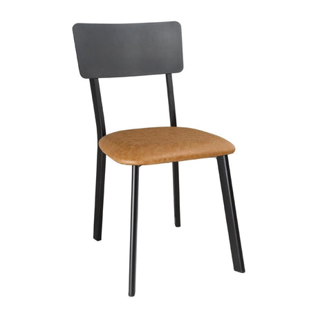 Bolero Metal & PU Side Chair Vintage (Pack 4) JD Catering Equipment Solutions Ltd