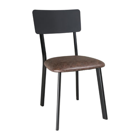 Bolero Metal & PU Side Chair Vintage (Pack 4) JD Catering Equipment Solutions Ltd