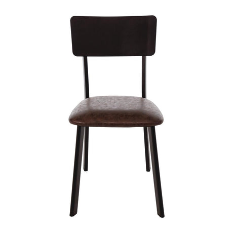 Bolero Metal & PU Side Chair Vintage (Pack 4) JD Catering Equipment Solutions Ltd