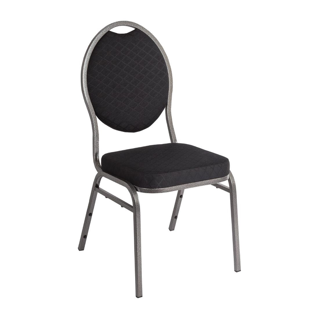Bolero Oval Back Banquet Chairs Grey & Black (Pack of 4) JD Catering Equipment Solutions Ltd