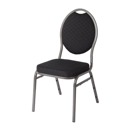 Bolero Oval Back Banquet Chairs Grey & Black (Pack of 4) JD Catering Equipment Solutions Ltd