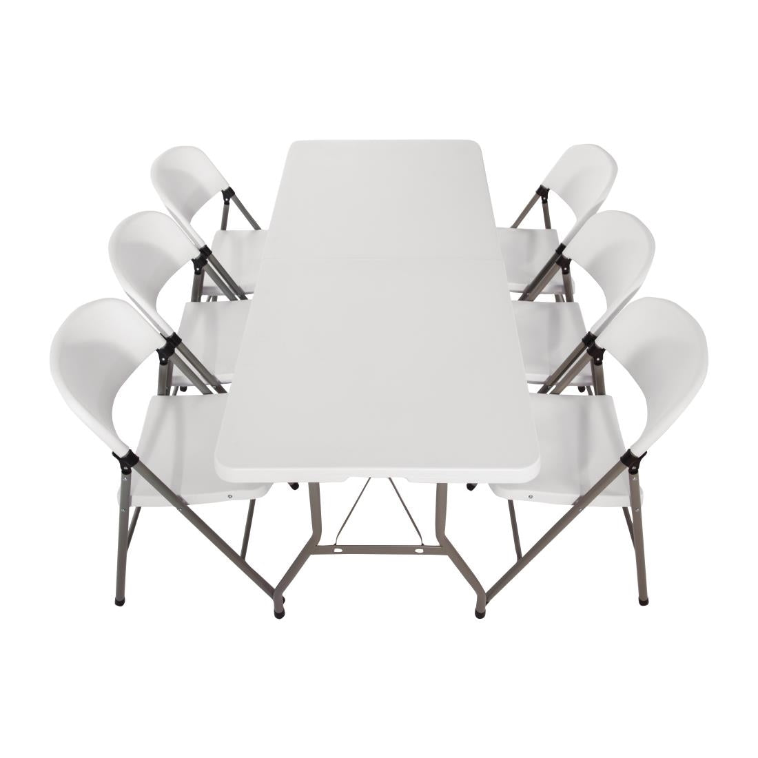 Bolero PE Centre Folding Table 6ft with Six Folding Chairs JD Catering Equipment Solutions Ltd