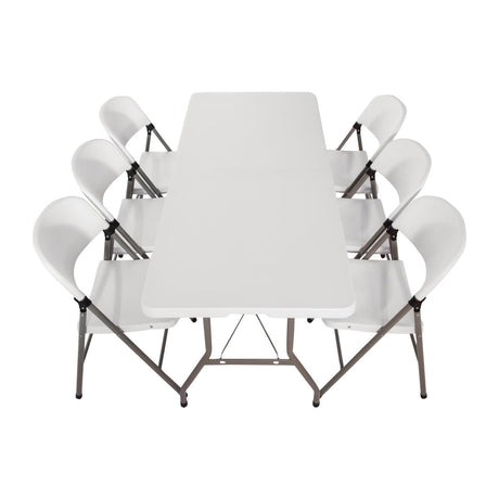 Bolero PE Centre Folding Table 6ft with Six Folding Chairs JD Catering Equipment Solutions Ltd