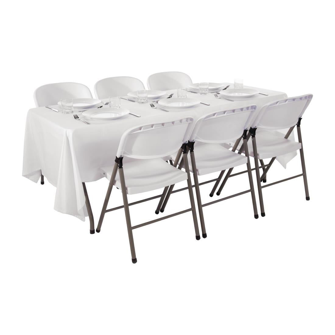 Bolero PE Centre Folding Table 6ft with Six Folding Chairs JD Catering Equipment Solutions Ltd